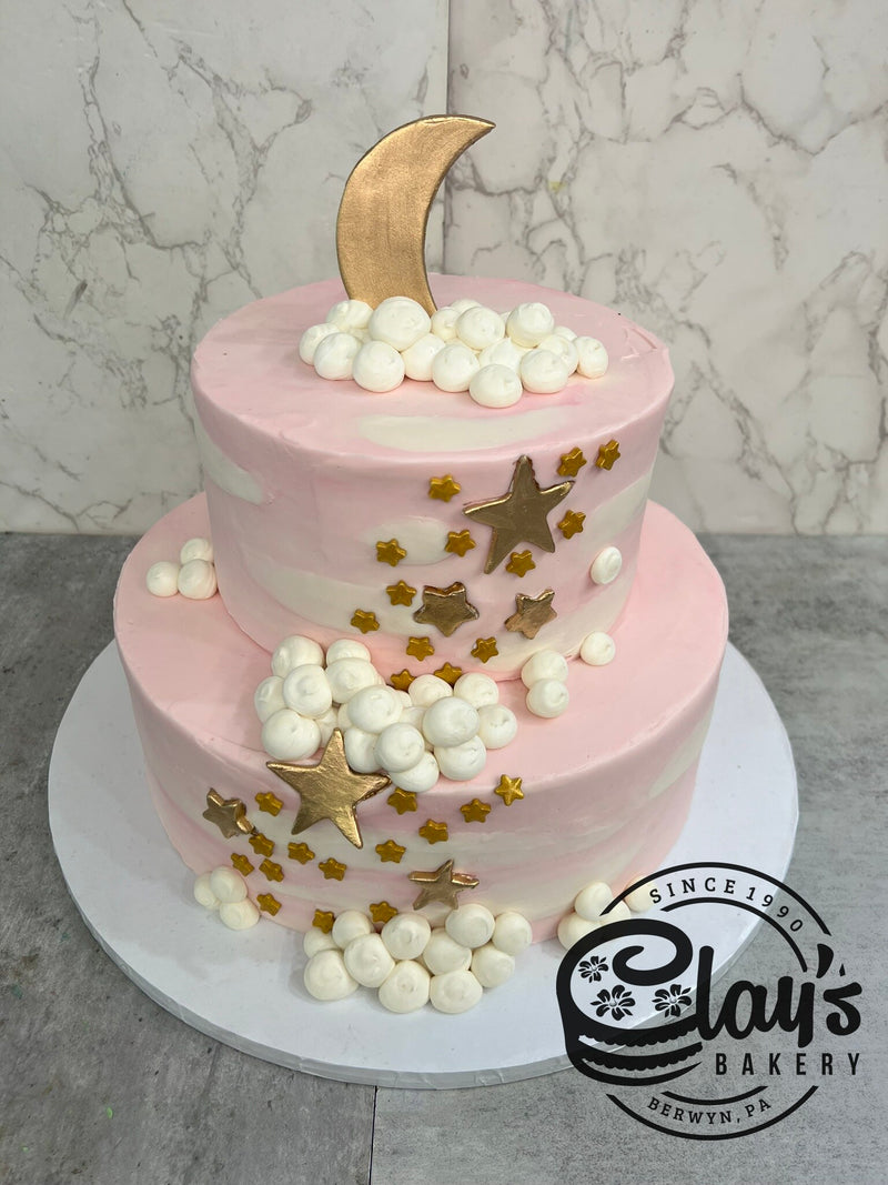 Moon and Stars - Two Tier Cake