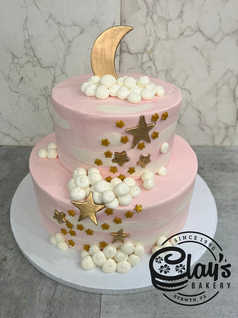 Moon and Stars - Two Tier Cake