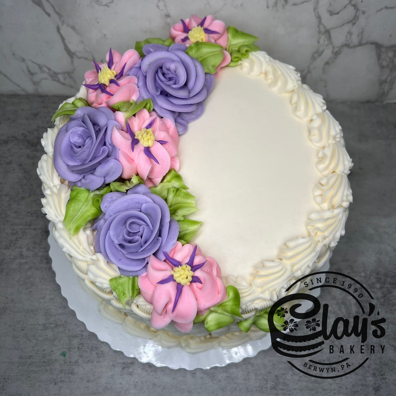 Feminine Flowers and Basket Weave Sides