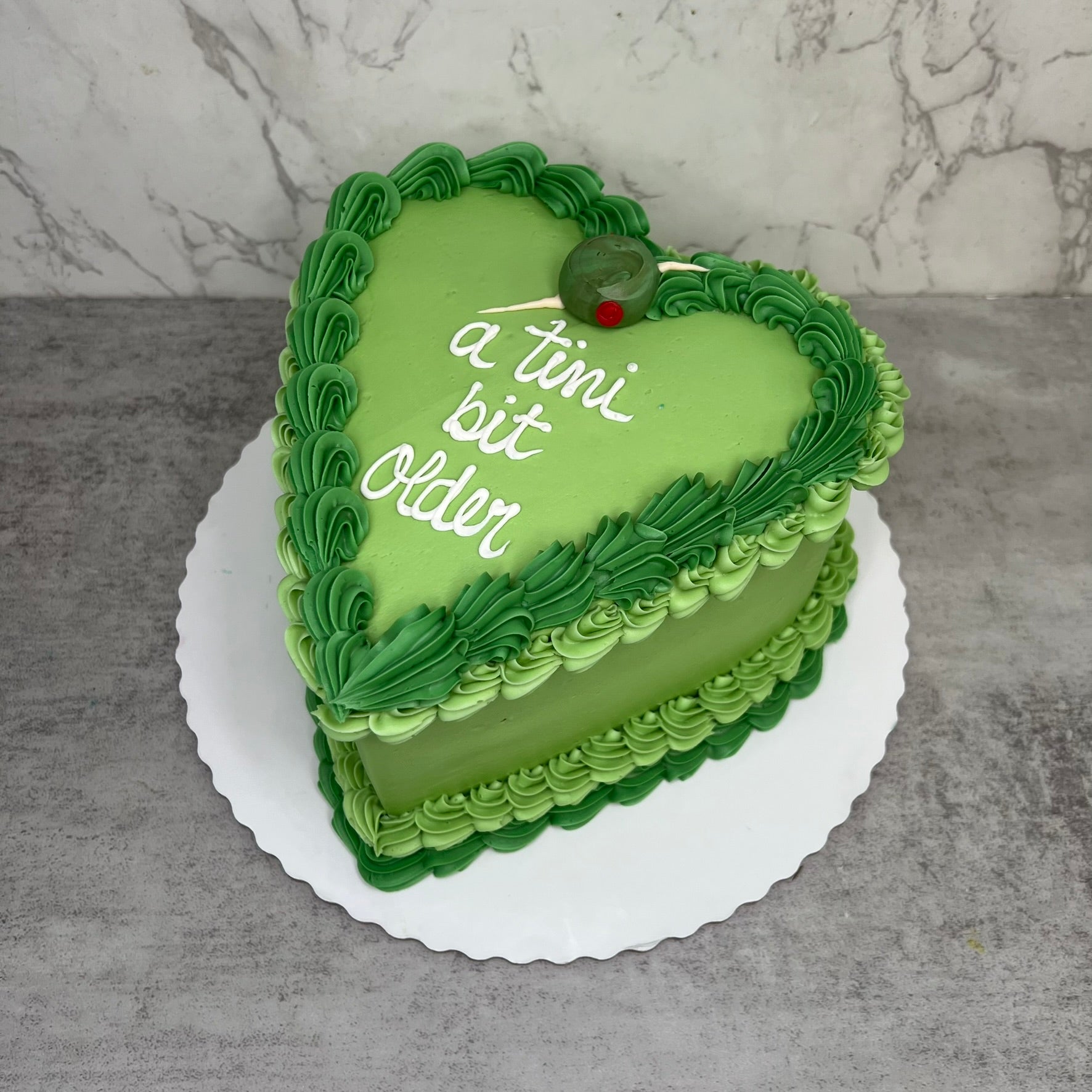 Bit Bit Cake A Tini Bit Older - Heart Shaped Cake – Clay's Bakery