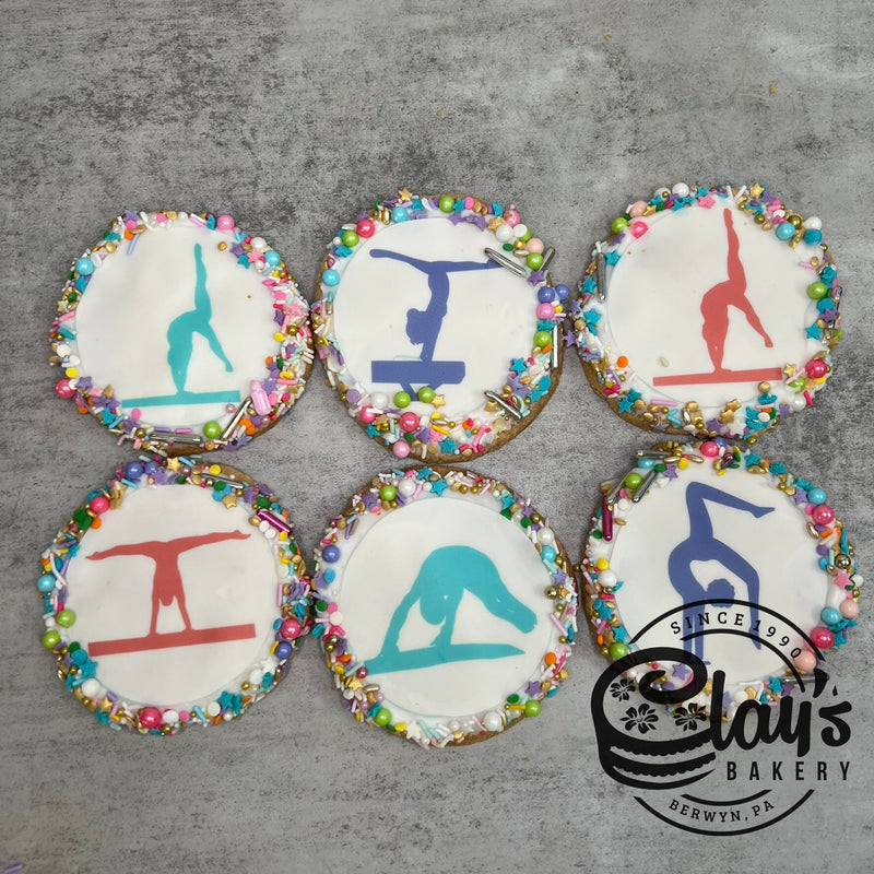 Gymnastics Silhouette Edible Image Cookies