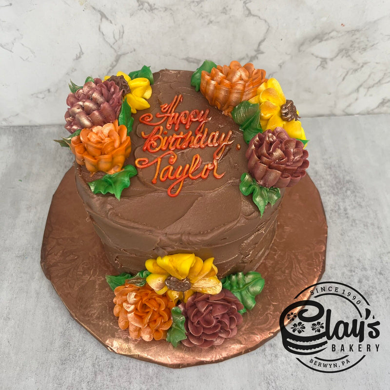 Textured with Fall Flowers