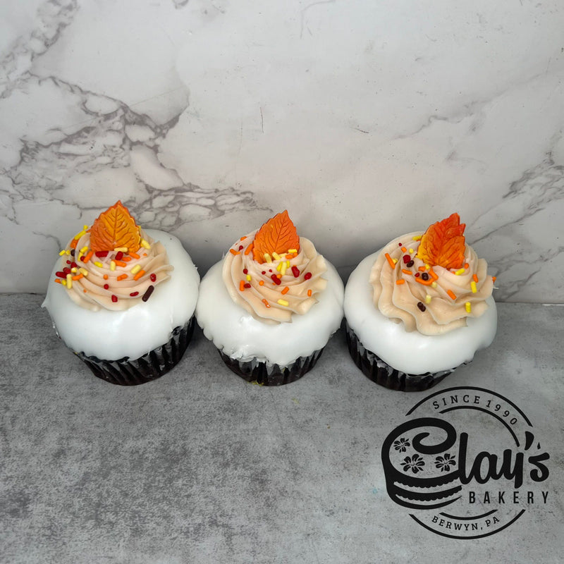 Dipped Fall Leaf Cupcake