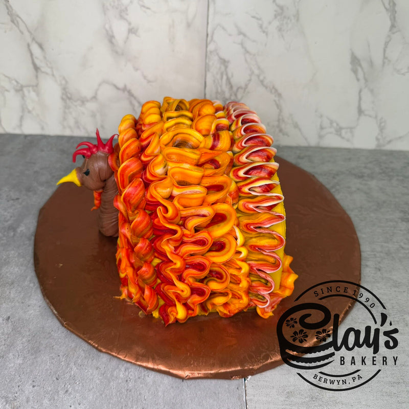 Feathers Up! (Single Layer Cake Shaped)