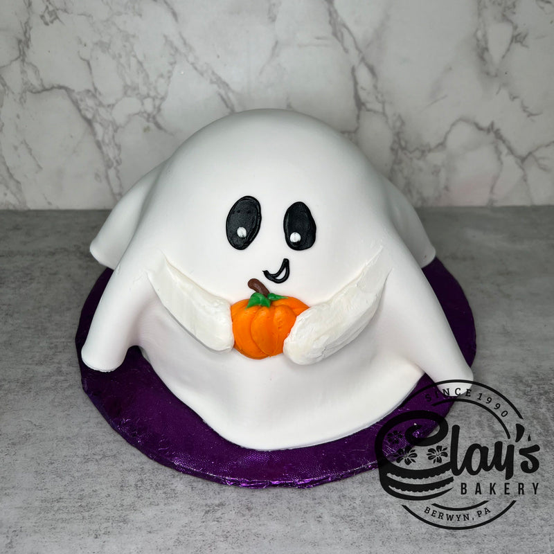 Ghost Shape Cake with Fondant Covering