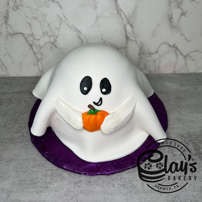 Ghost Shape Cake with Fondant Covering