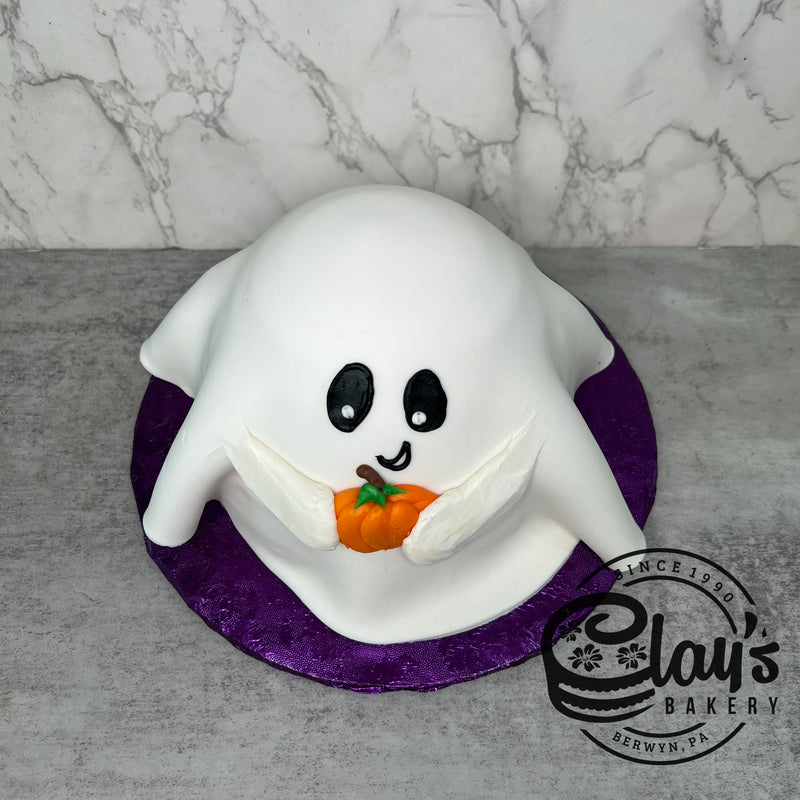 Ghost Shape Cake with Fondant Covering