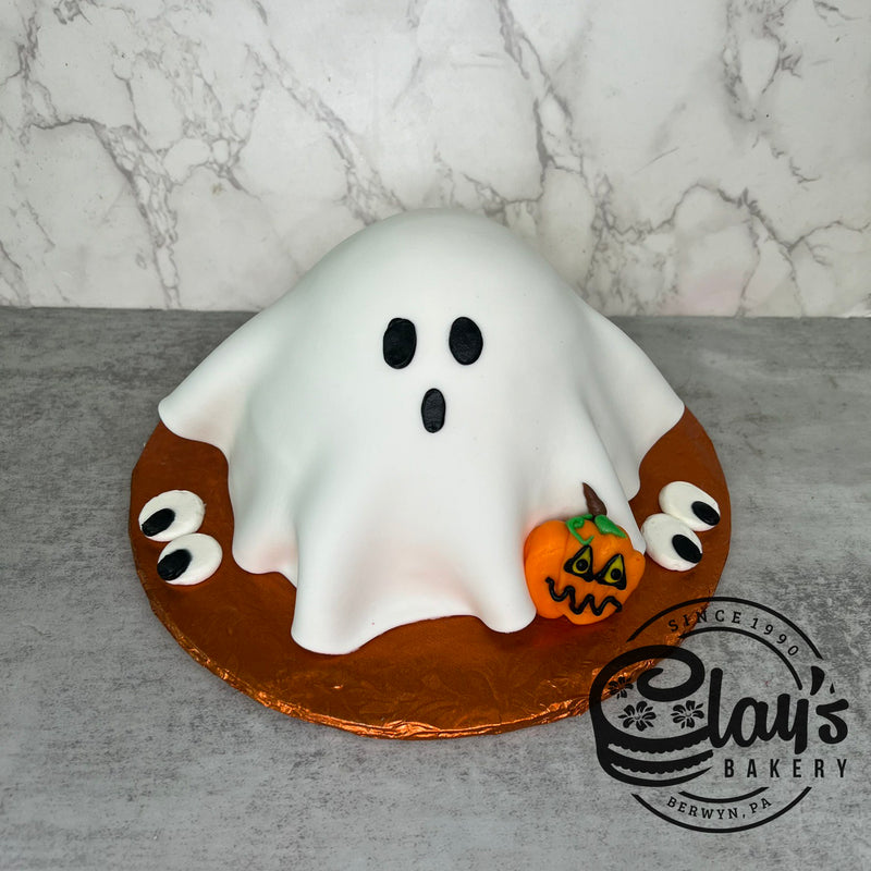 Ghost Shape Cake with Fondant Covering