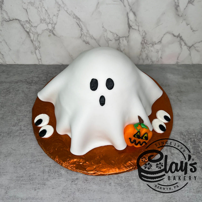 Ghost Shape Cake with Fondant Covering