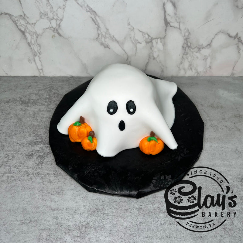 Ghost Shape Cake with Fondant Covering