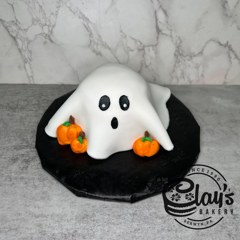 Ghost Shape Cake with Fondant Covering