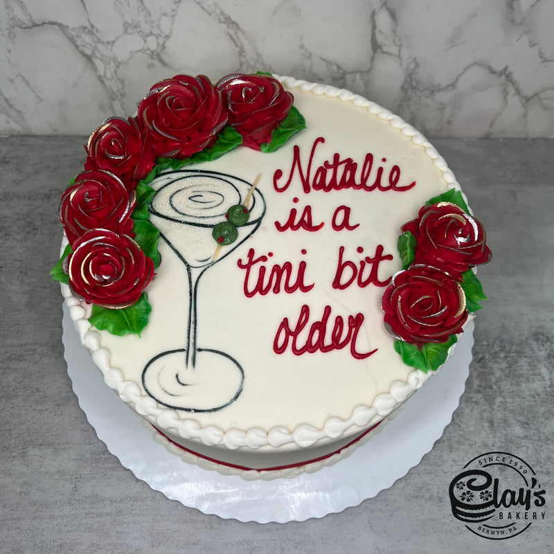 Martini with Metallic Tipped Roses