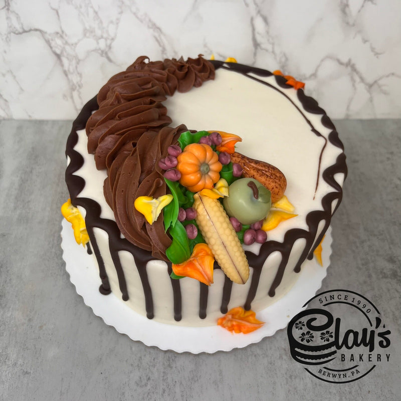 Thanksgiving Cornucopia Cake