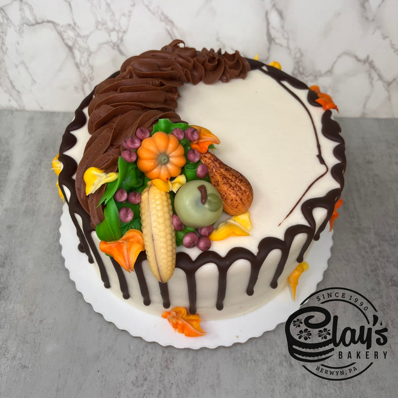 Thanksgiving Cornucopia Cake