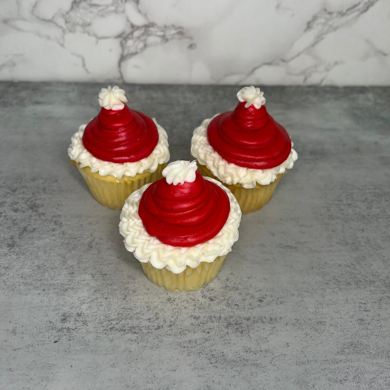 Santa Hat Cupcakes