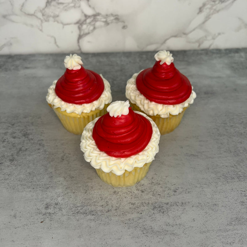 Santa Hat Cupcakes