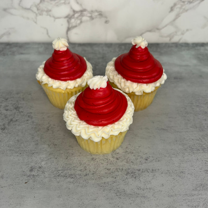 Santa Hat Cupcakes