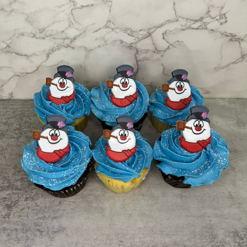 Frosty the Snowman Ring Cupcakes