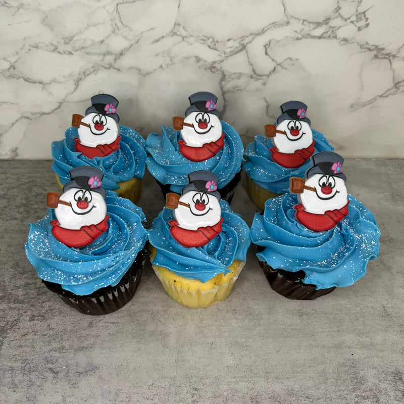 Frosty the Snowman Ring Cupcakes