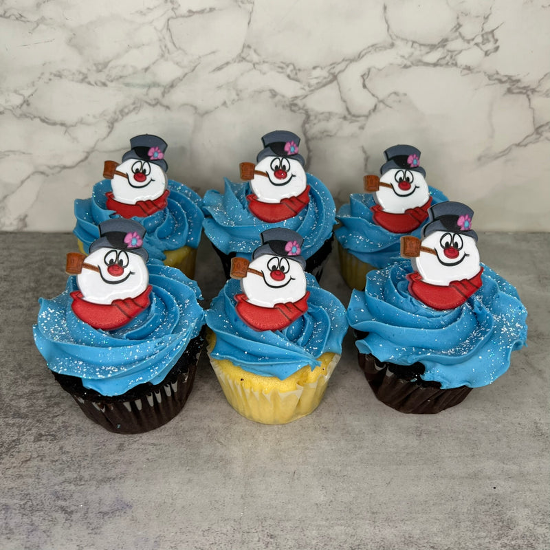 Frosty the Snowman Ring Cupcakes