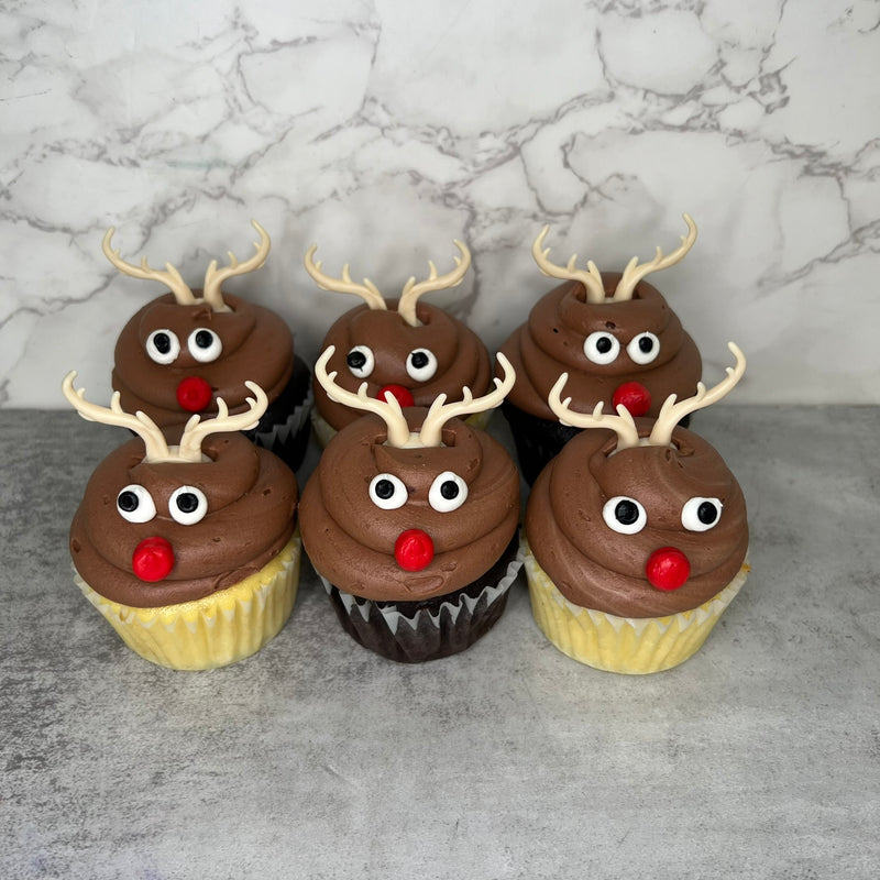 Rudolf The Red Nosed Reindeer Cupcakes