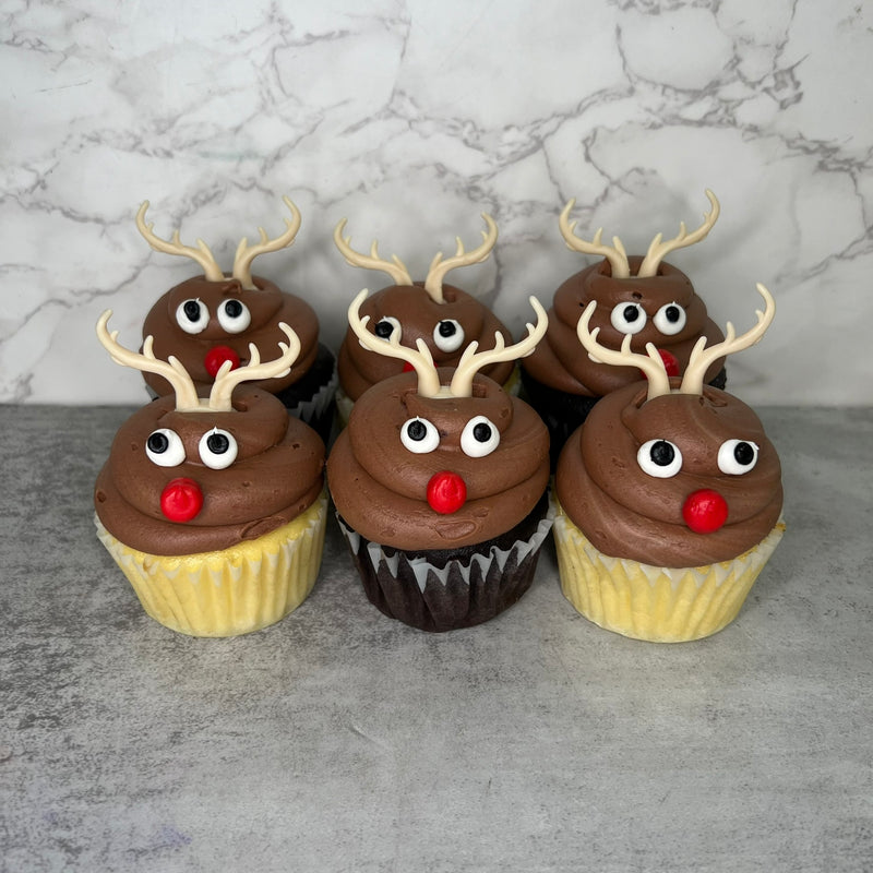 Rudolf The Red Nosed Reindeer Cupcakes