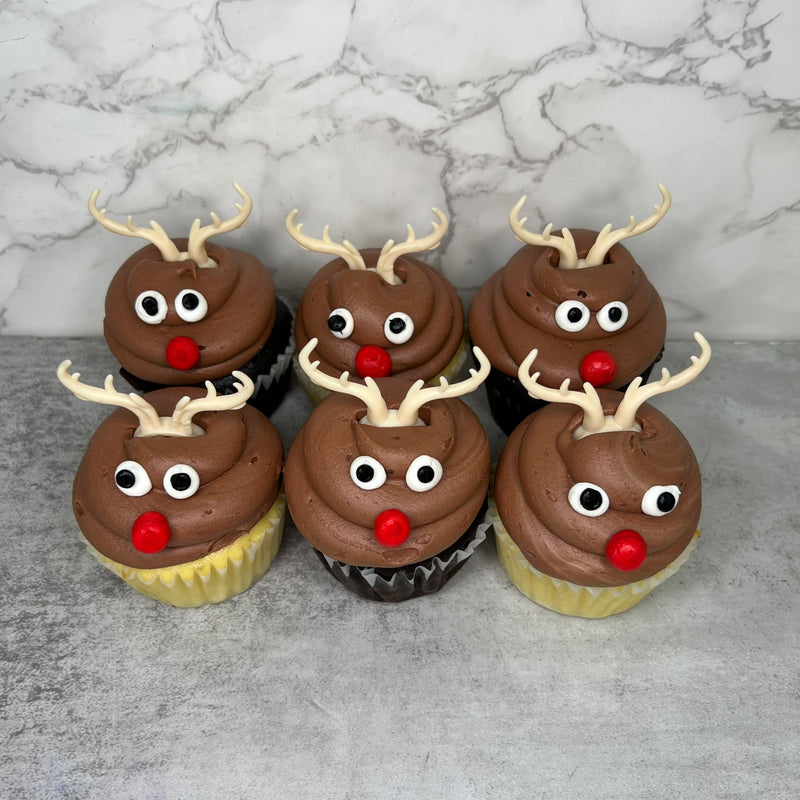 Rudolf The Red Nosed Reindeer Cupcakes