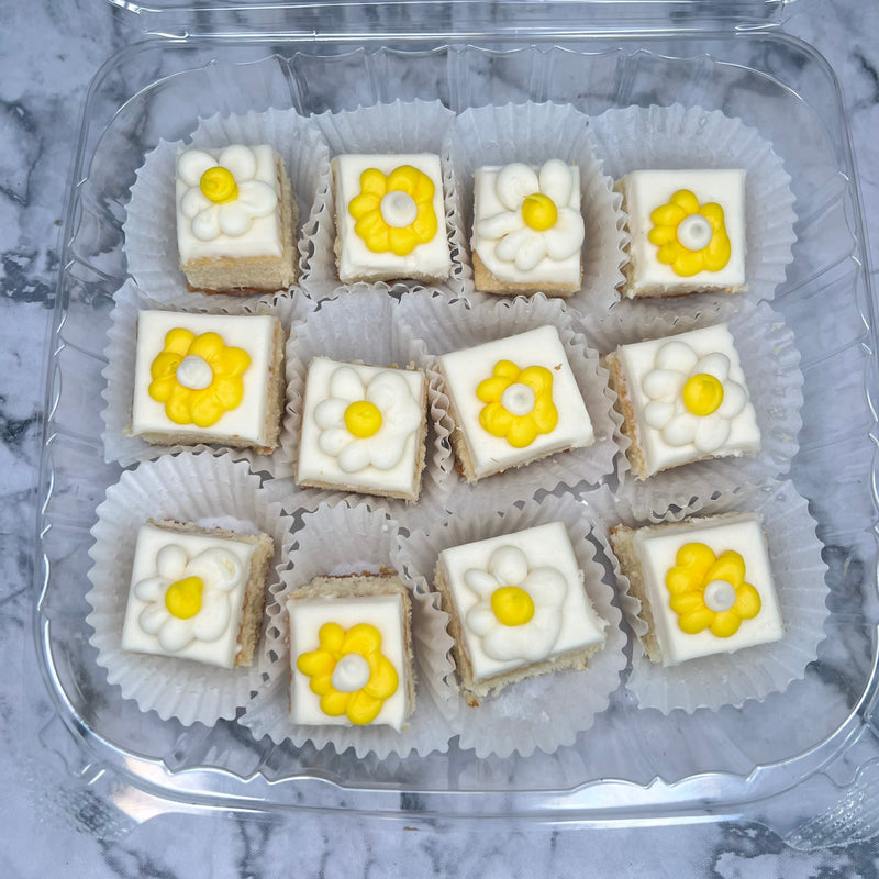 Yellow and White Daisy Petit Fours