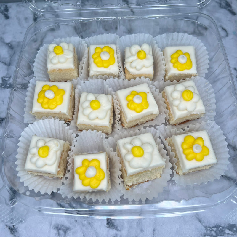 Yellow and White Daisy Petit Fours