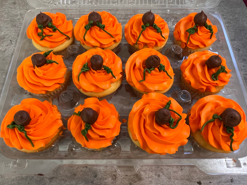 Pumpkin Decorated Cupcakes