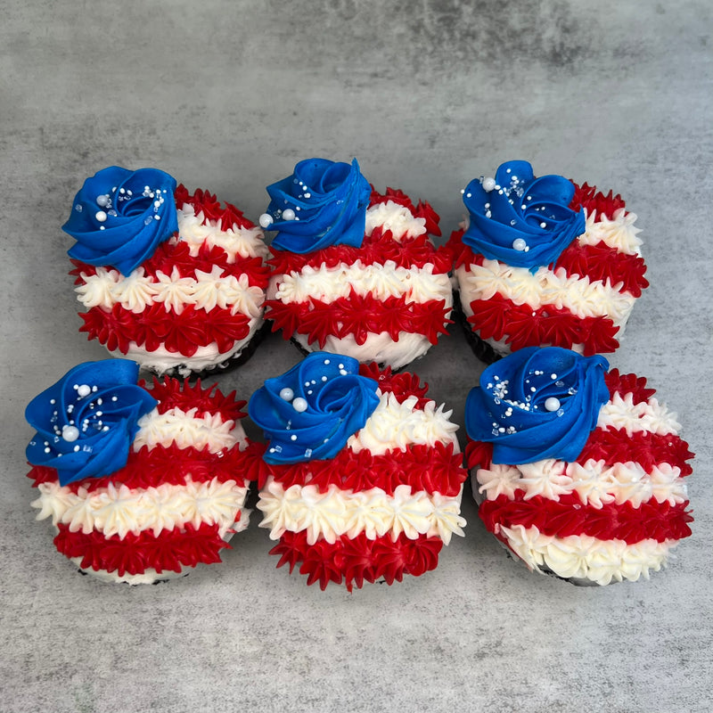 USA Flag Rosette Cupcakes