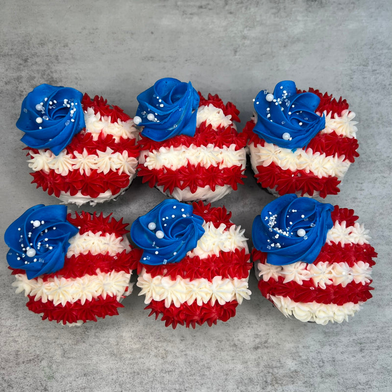 USA Flag Rosette Cupcakes