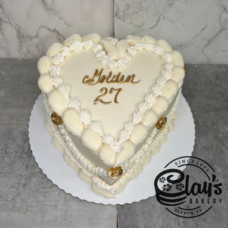 Golden Heart - Shaped Cake