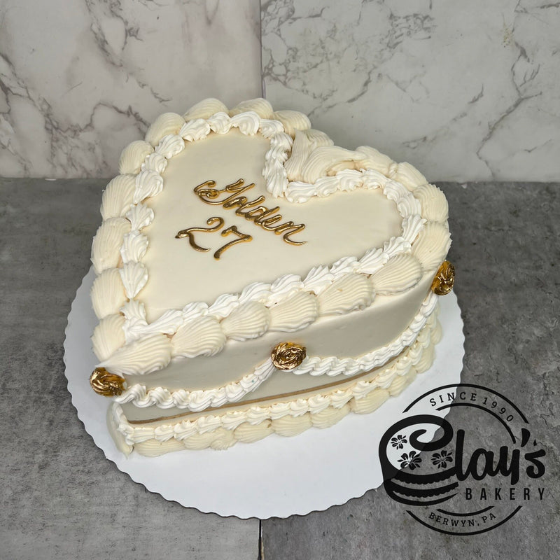 Golden Heart - Shaped Cake