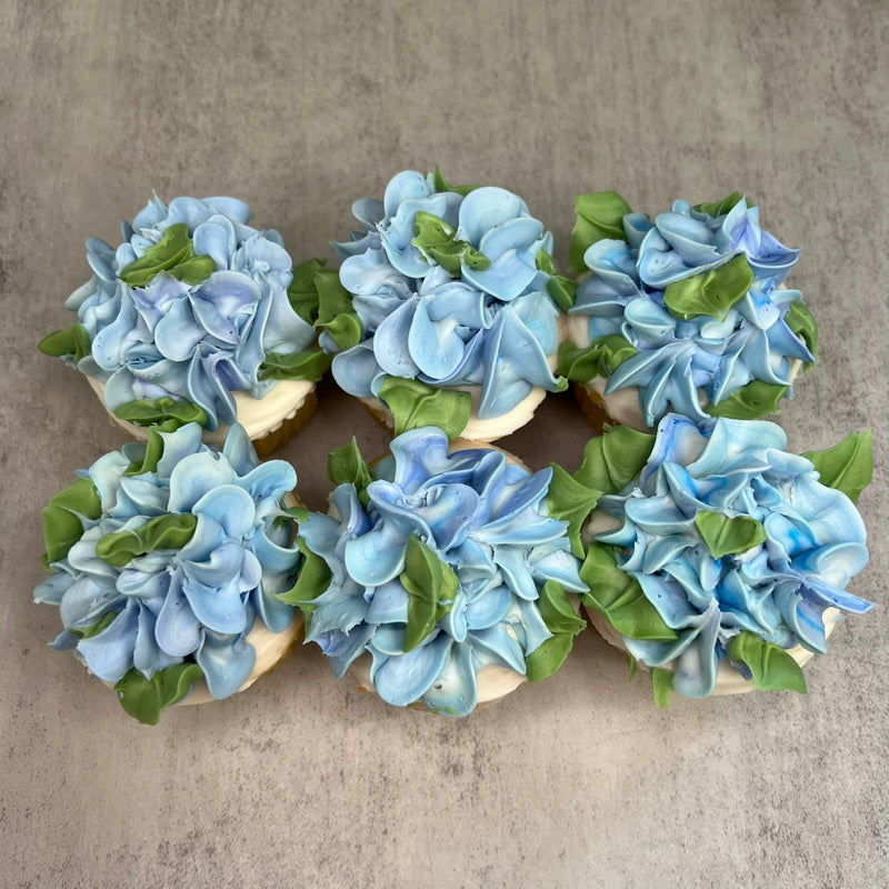 Blue Hydrangea Cupcake