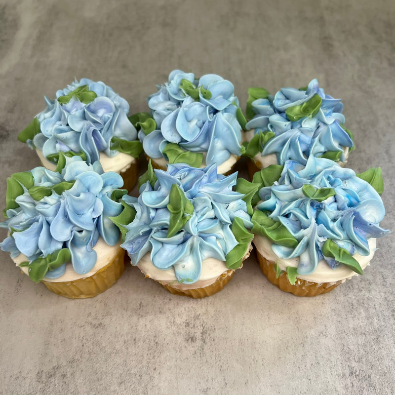 Blue Hydrangea Cupcake