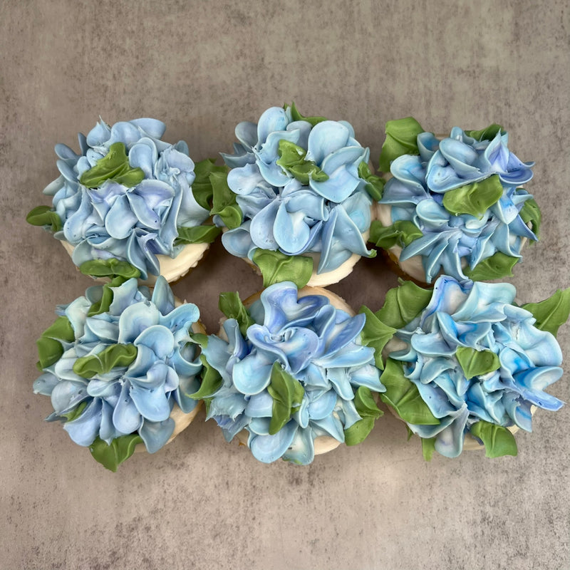 Blue Hydrangea Cupcake