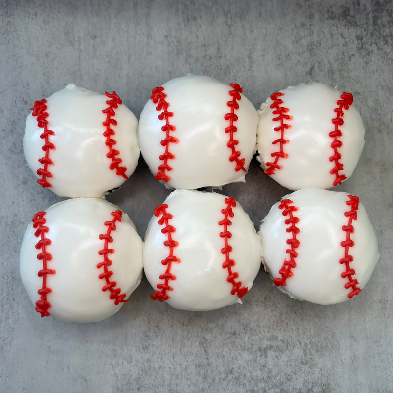 Dipped Baseball Cupcakes