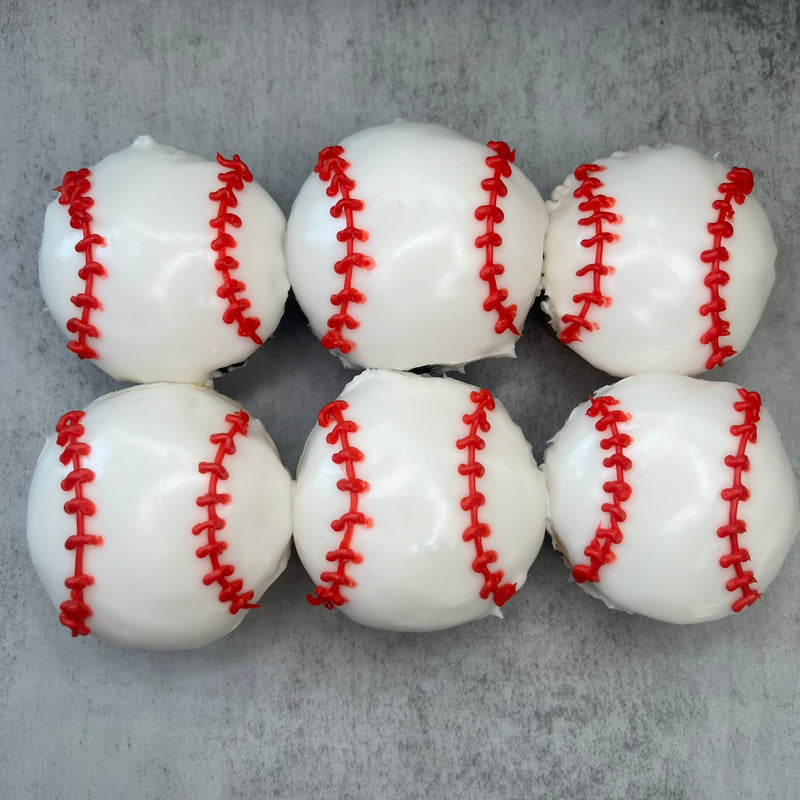 Dipped Baseball Cupcakes