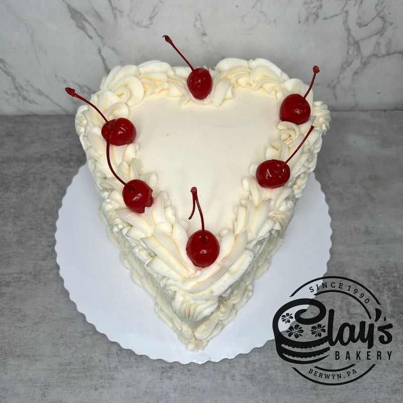 Cherry Heart Shaped Cake