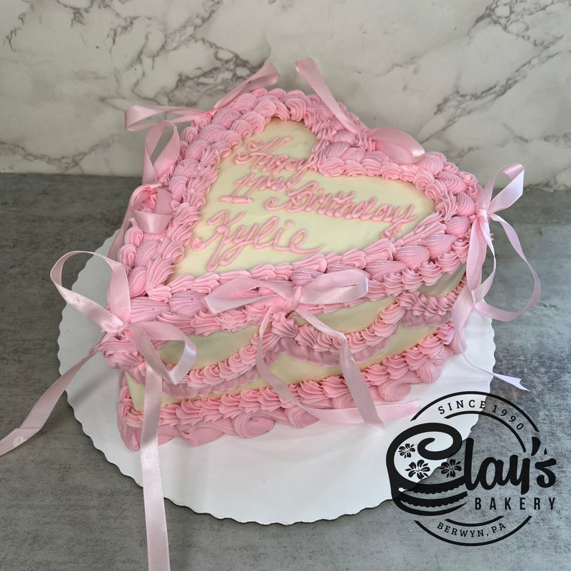 Pretty Bows - Heart Shaped Cake