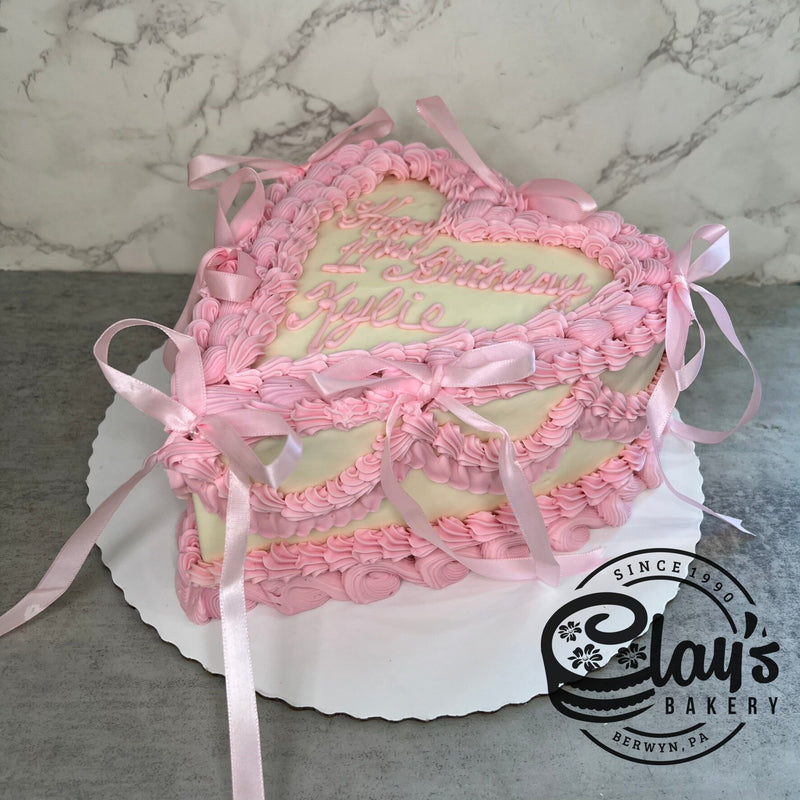 Pretty Bows - Heart Shaped Cake