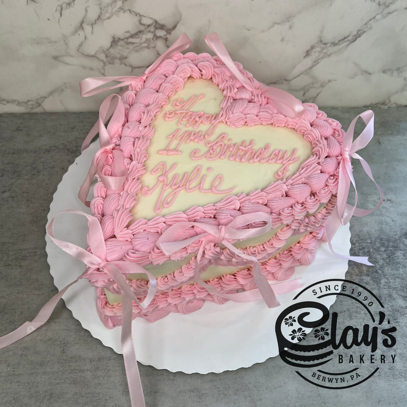 Pretty Bows - Heart Shaped Cake