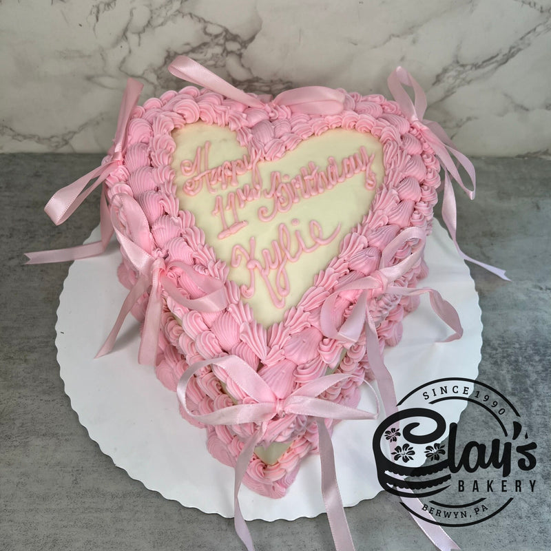 Pretty Bows - Heart Shaped Cake