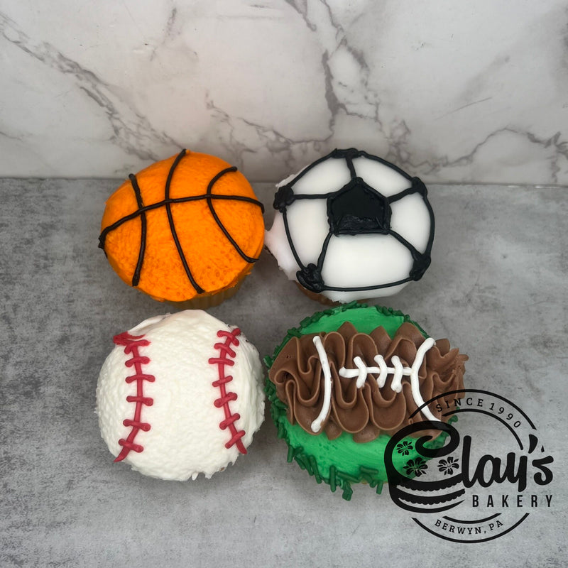 Lots of Sports Cupcakes