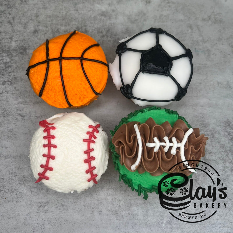 Lots of Sports Cupcakes