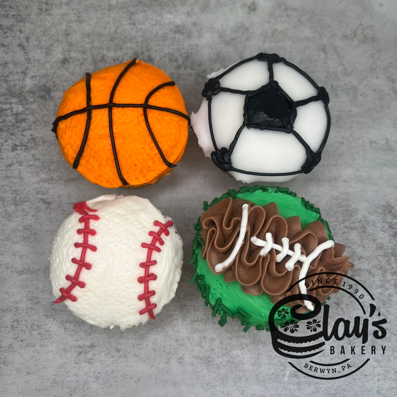 Lots of Sports Cupcakes