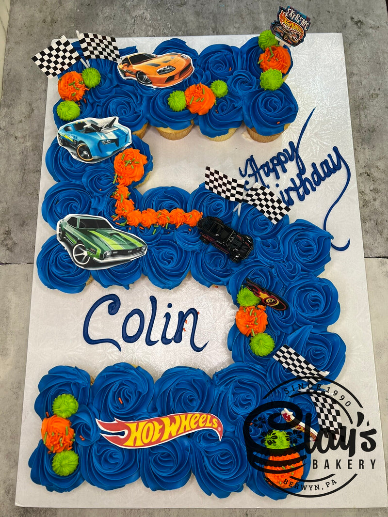 Hot Wheels Cupcake Cake (36 Cupcakes)