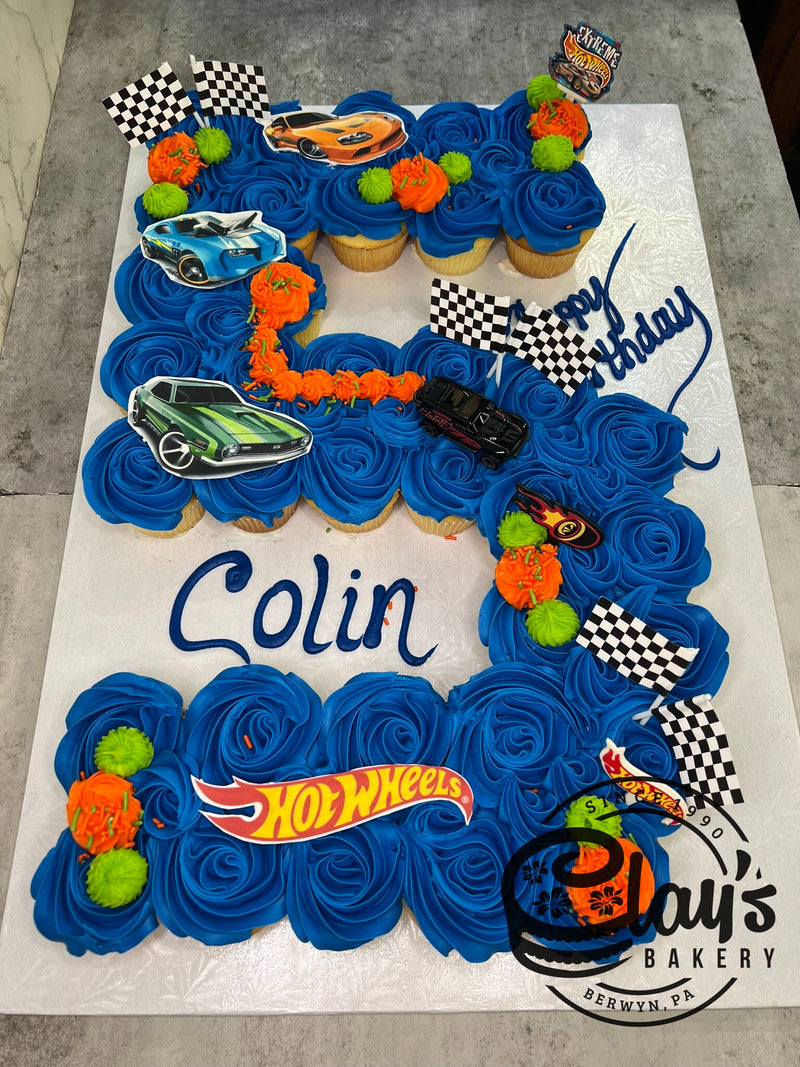 Hot Wheels Cupcake Cake (36 Cupcakes)