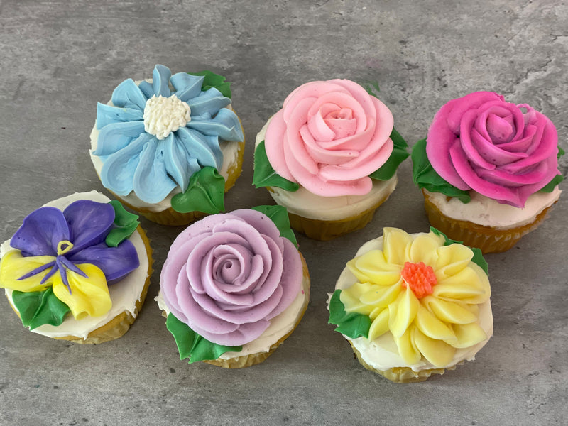 Pretty Flower Assortment Cupcakes